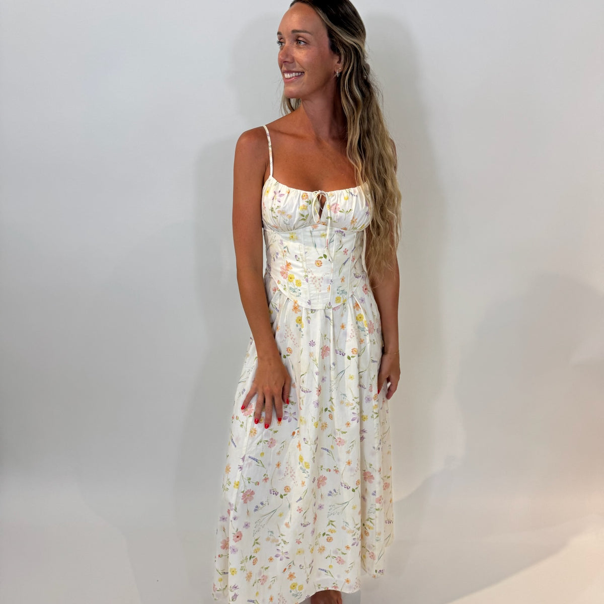 KLD Floral Print Corset Boning Long Dress – Vagabond Apparel Boutique