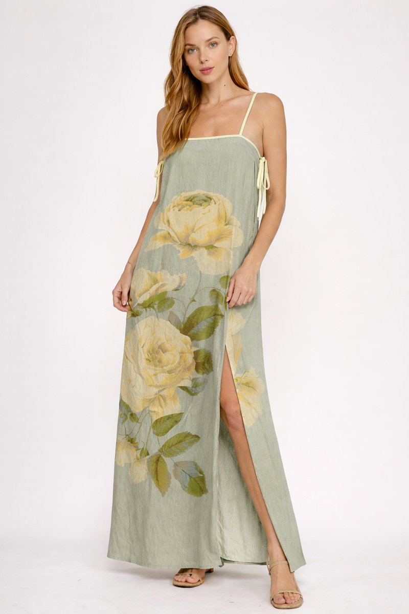 KLD Floral Print Side Slit Maxi Dress – Vagabond Apparel Boutique