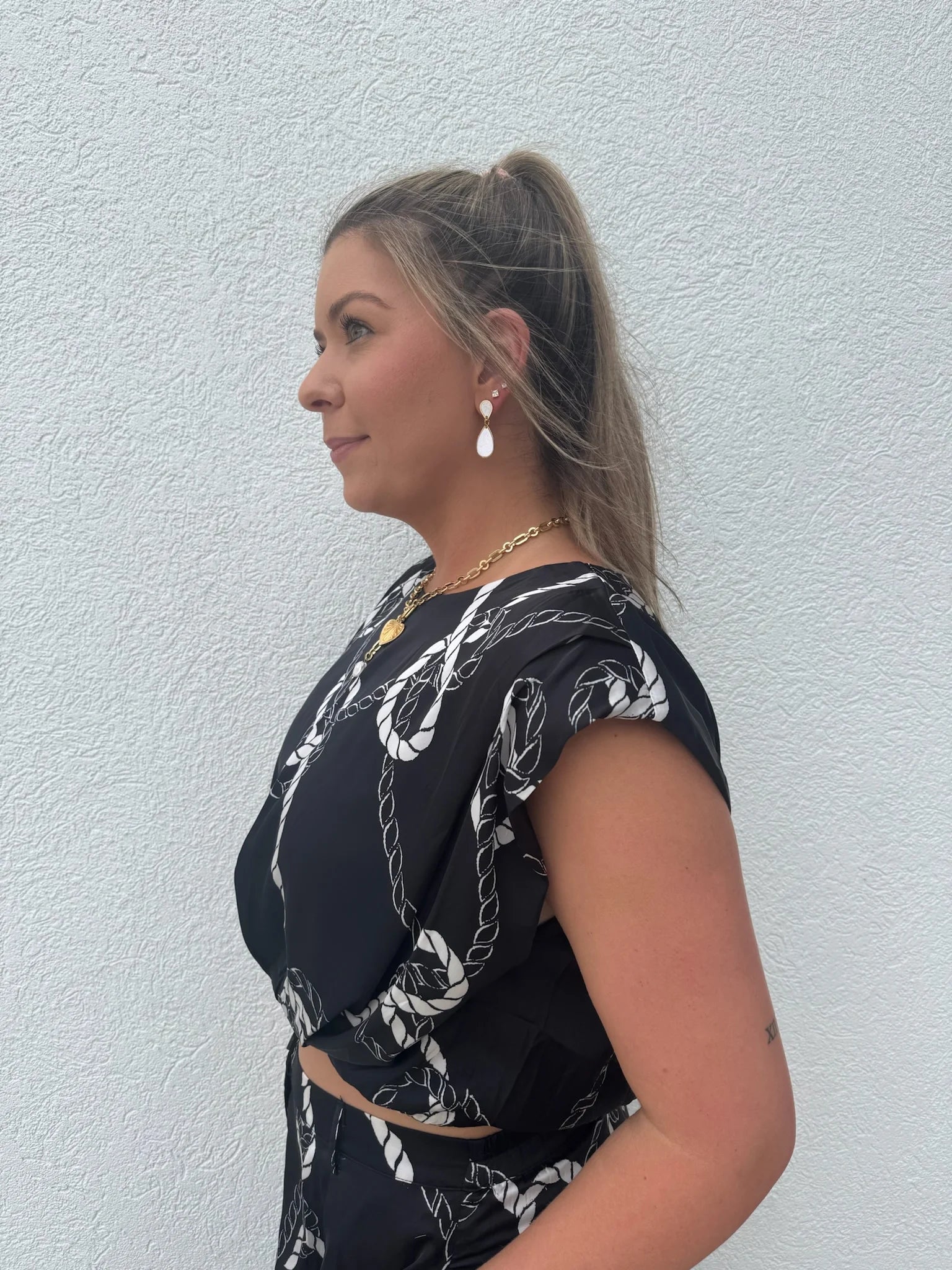 KLD | Printed Satin Top | Side | Vagabond | Apparel | Boutique