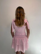 Katie J | Emerson Dress | Back | Pink Swiss Dot | Vagabond | Apparel | Boutique