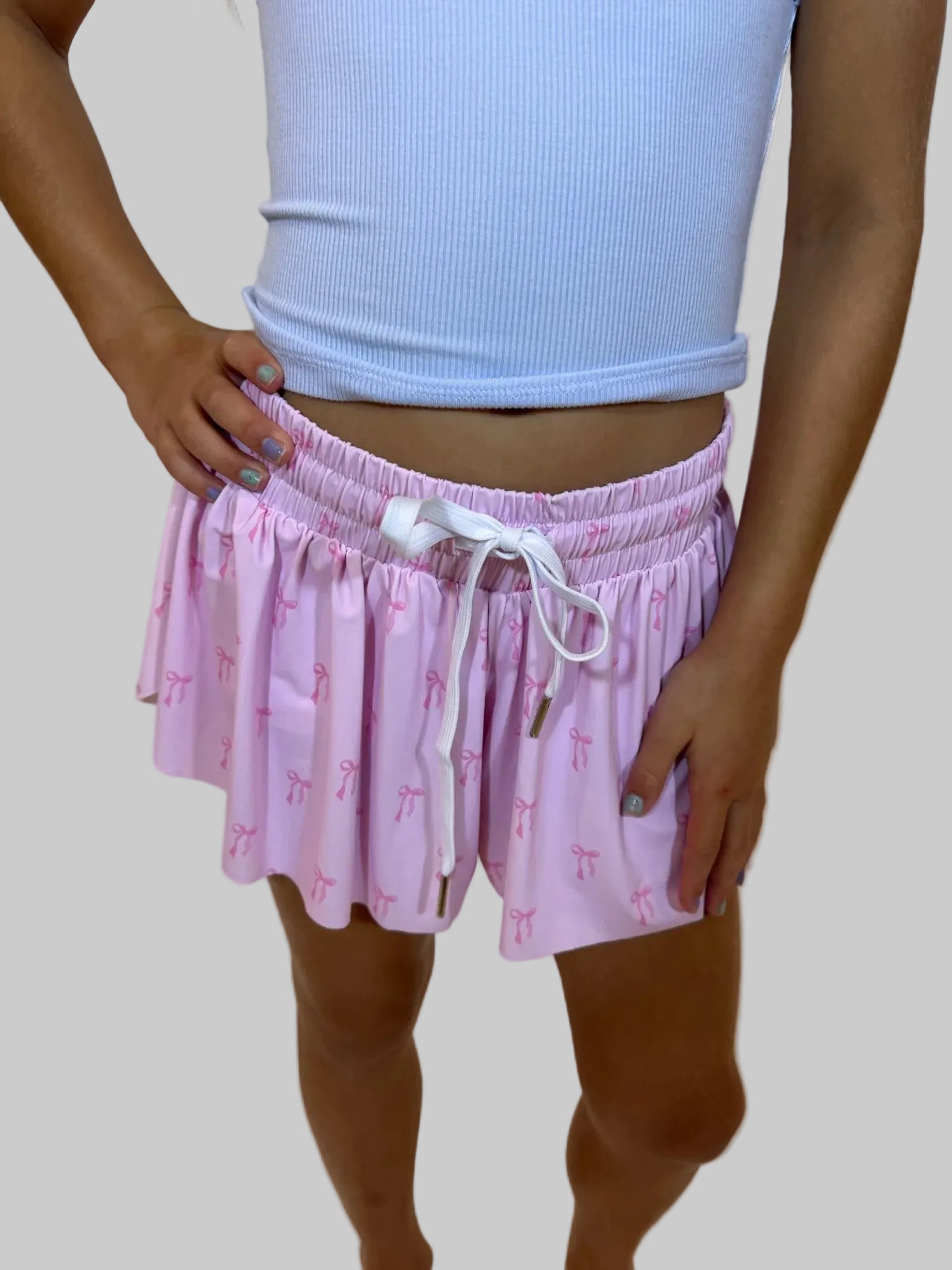 Katie J | Farrah Printed Shorts Pink Bows | Vagabond | Apparel | Boutique