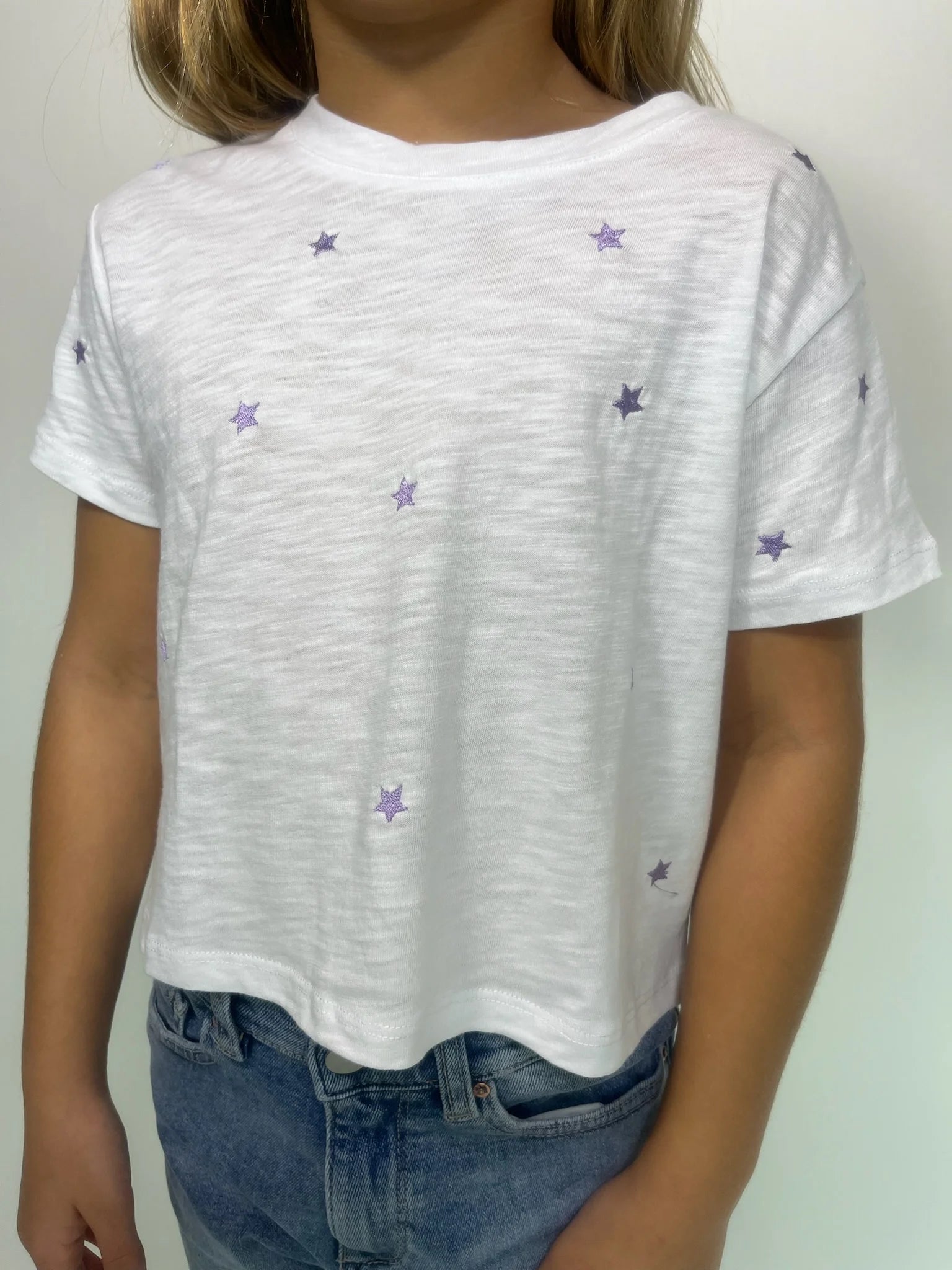 Katie J | Fearless Embroidered Crop Tee | Close | Vagabond | Apparel | Boutique