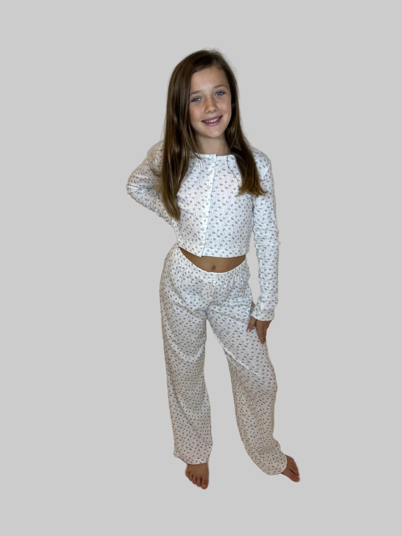 Katie J | Marina Pointelle Lounge Pant Model | Front | Vagabond | Apparel | Boutique