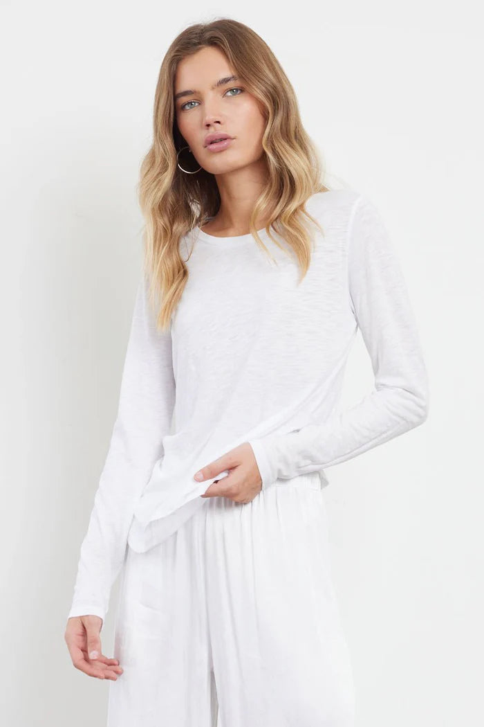 LA Made | Ashley Long Sleeve Tee | White | Vagabond | Apparel | Boutique