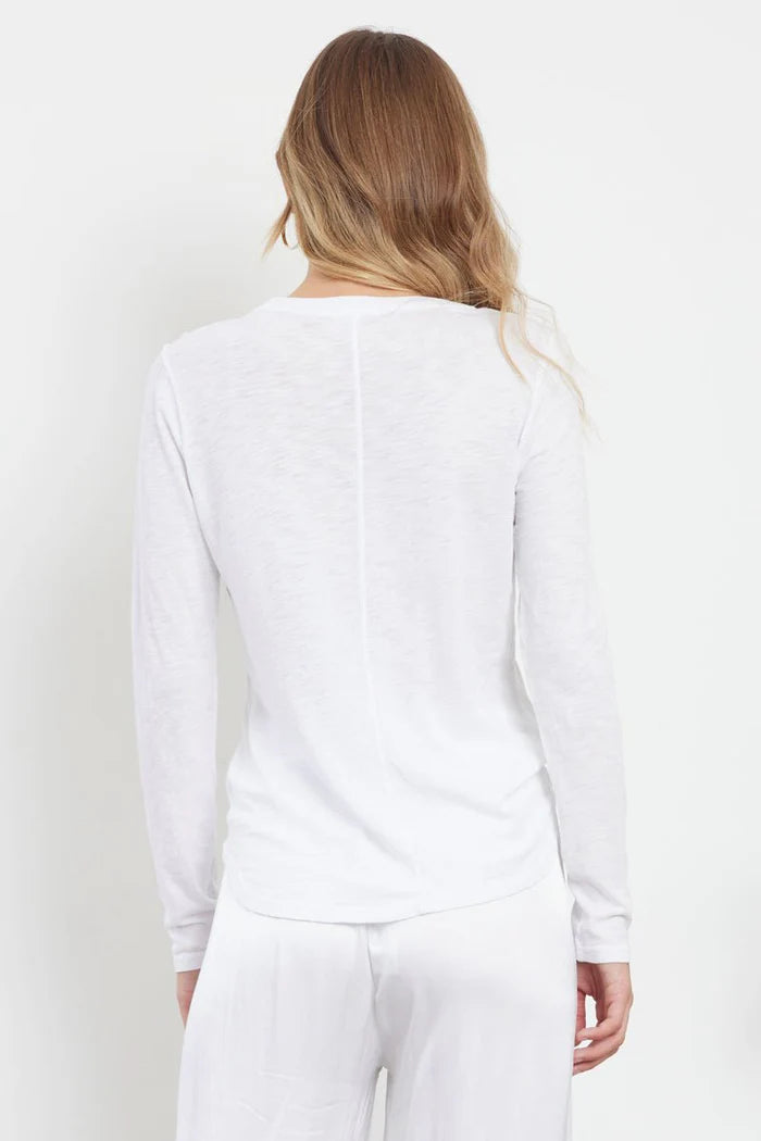 LA Made | Ashley Long Sleeve Tee | White | Back | Vagabond | Apparel | Boutique
