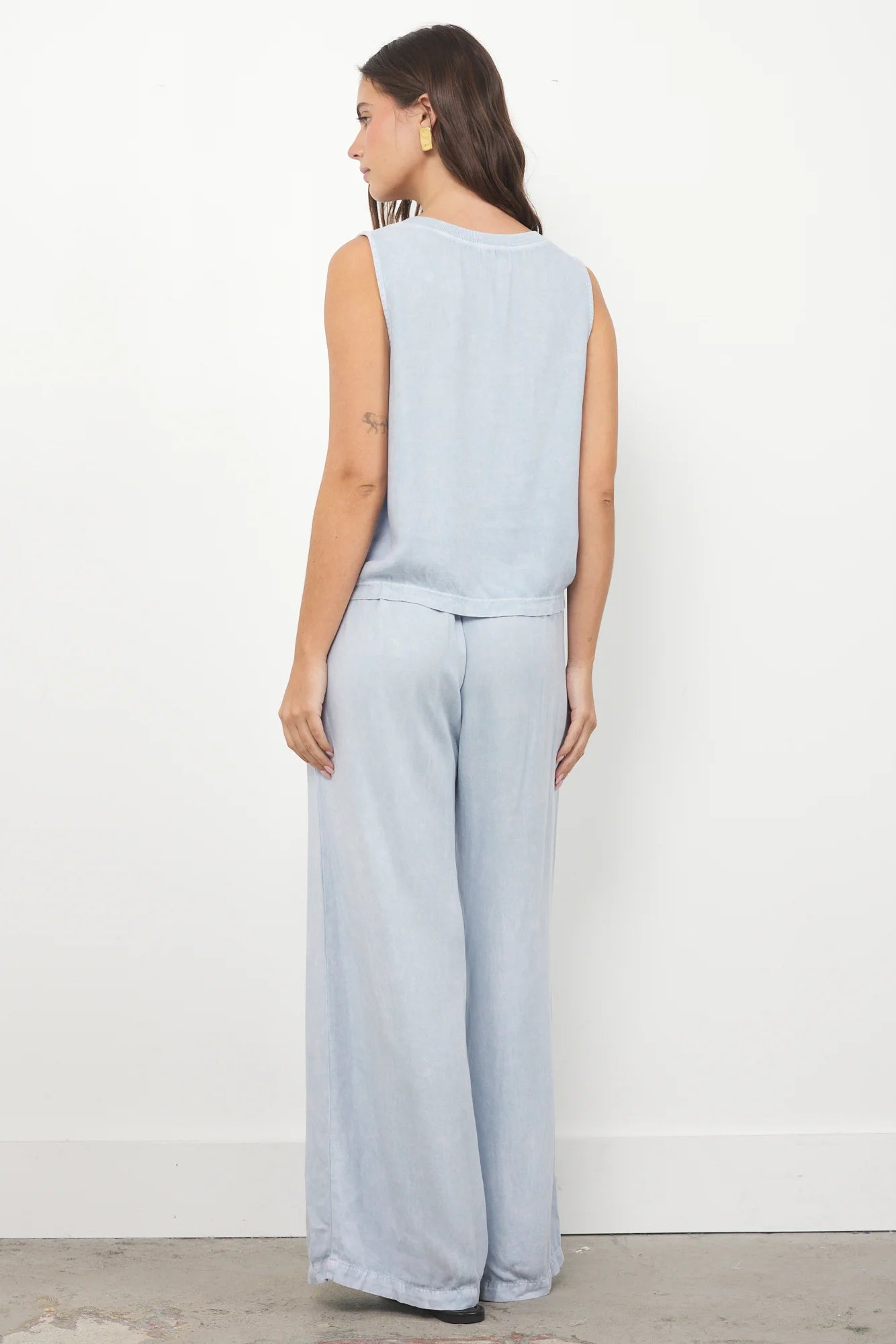 LA Made | Helena V-Neck Tank | Washed Indigo| Vagabond | Apparel | Boutique