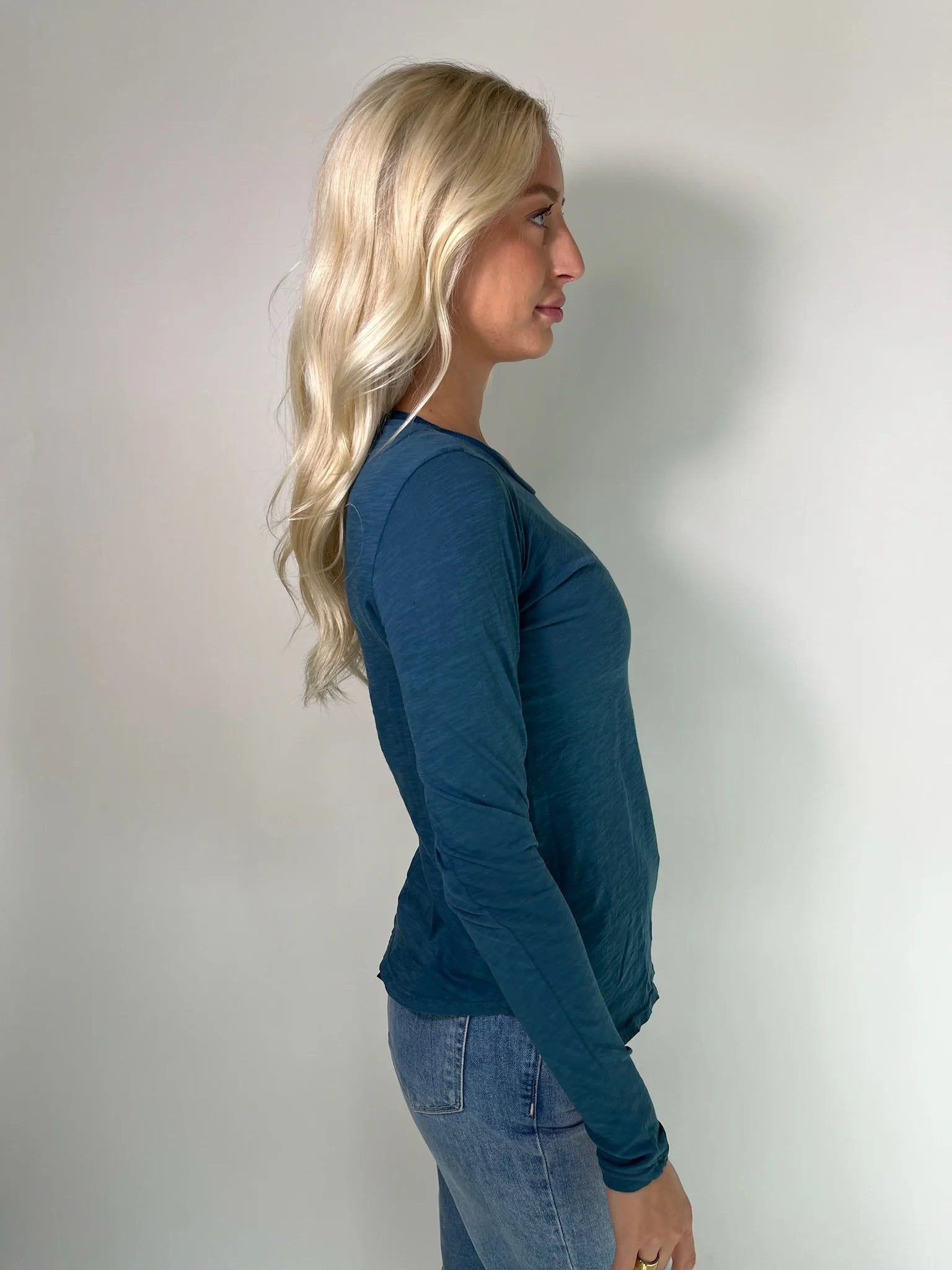 LA Made | Ashley Long Sleeve Tee | Side | Pacific | Vagabond | Apparel | Boutique