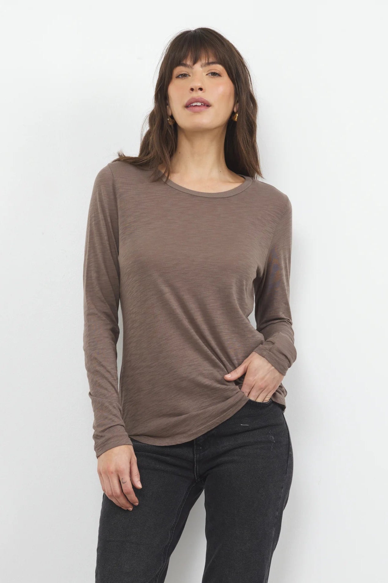 LA Made | Ashley Long Sleeve Tee | Truffle | Vagabond | Apparel | Boutique