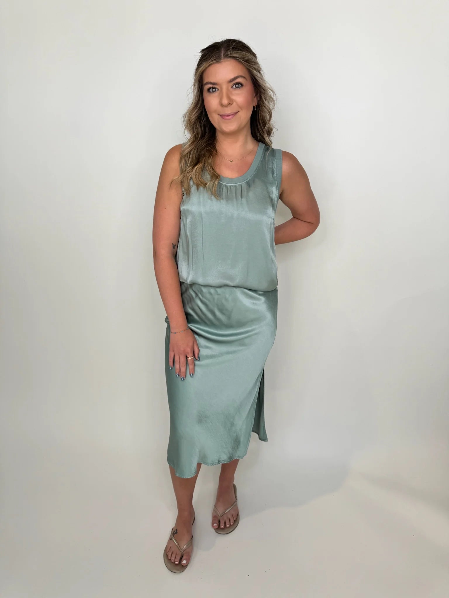 LA | Made | Doris | Silky | Slip | Skirt | Front | Vagabond | Apparel | Boutique