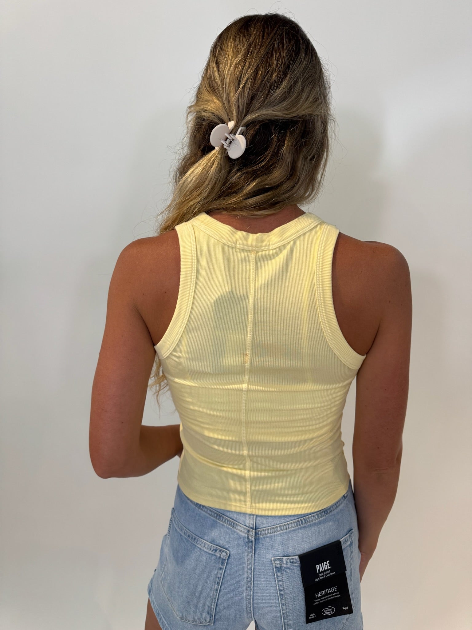 LA Made | New Aida Racerfront Tank | Back | Butter | Vagabond | Apparel | Boutique