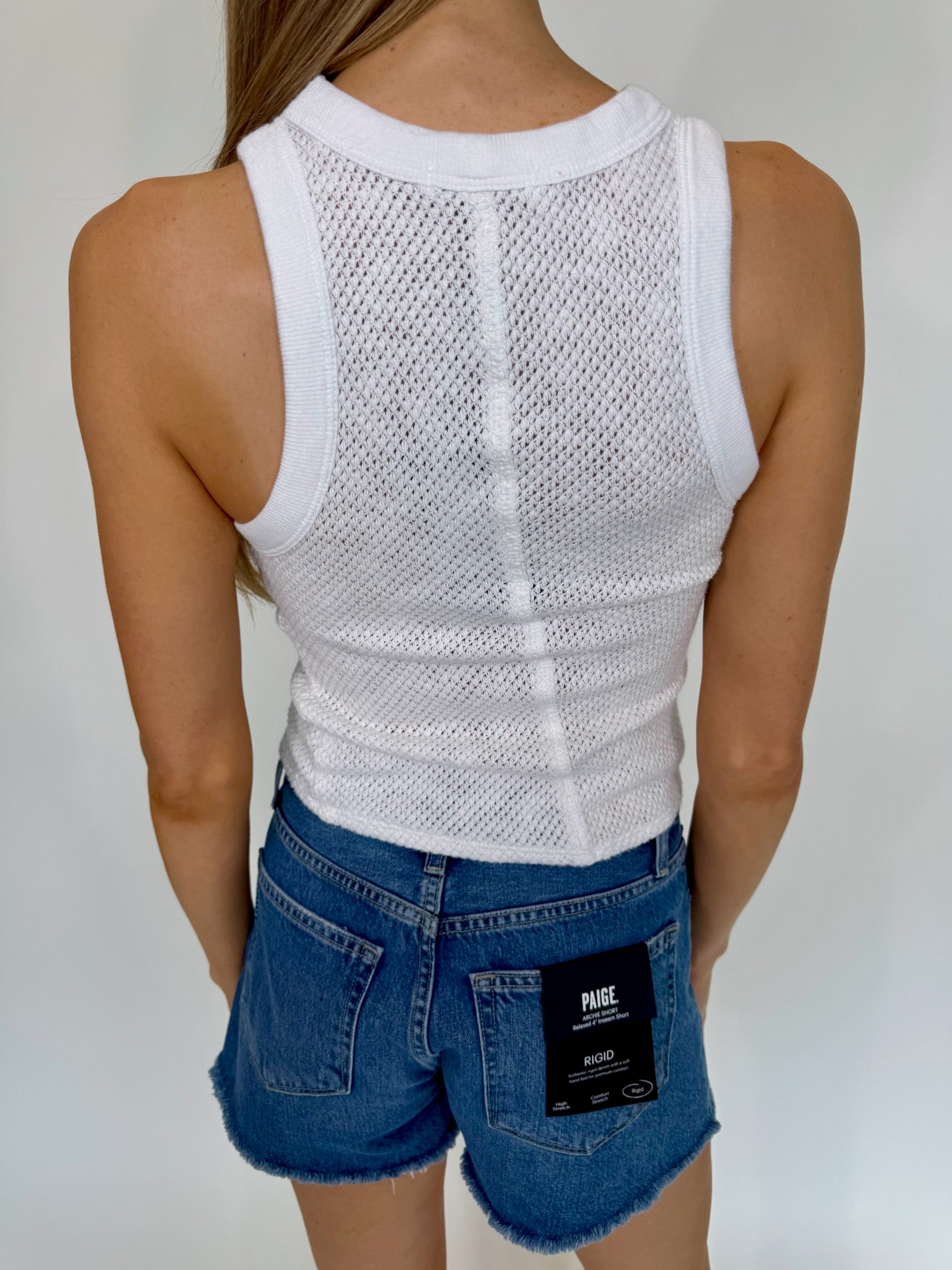 LA Made | New Aida Racerfront Tank | White | Back | Vagabond | Apparel | Boutique