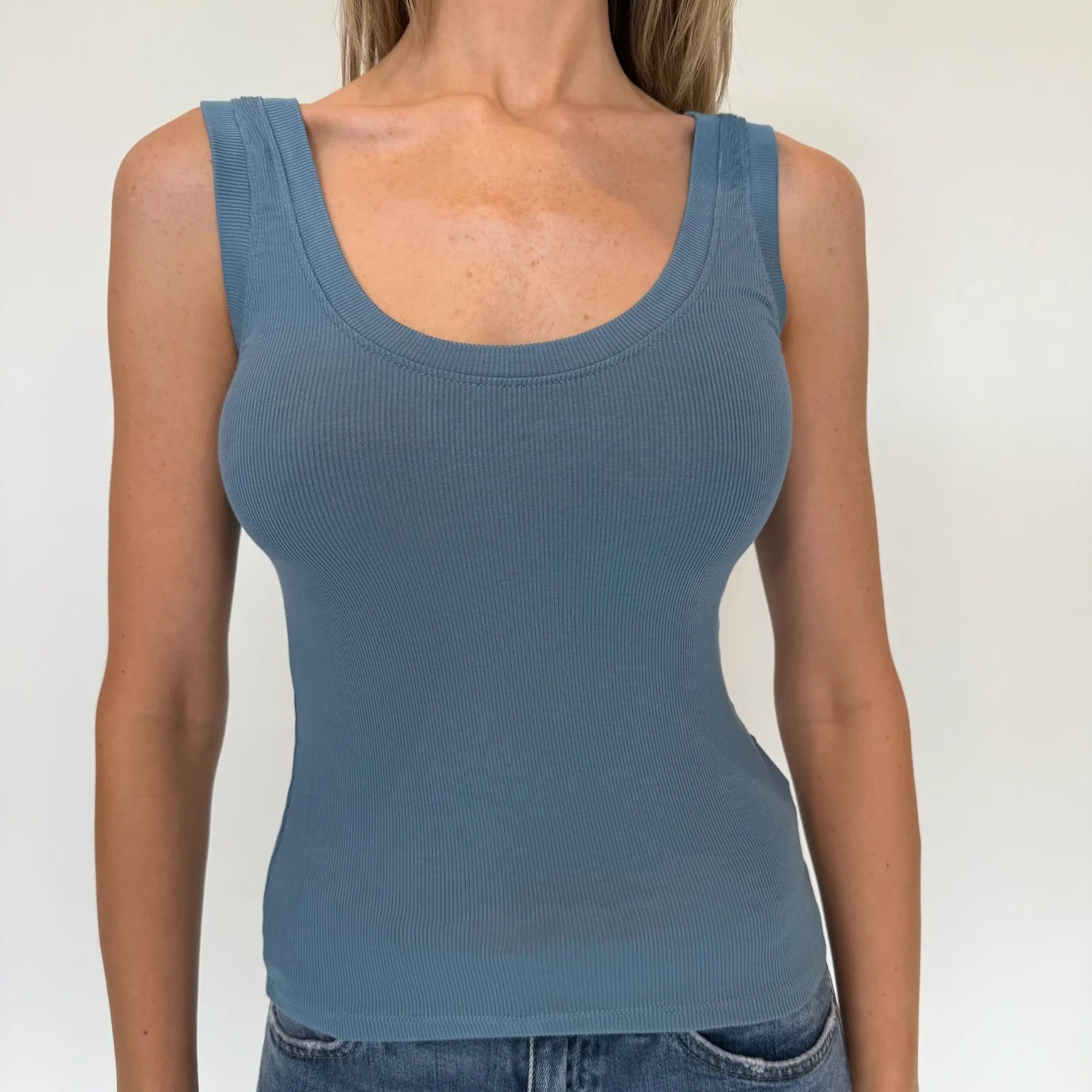 LA Made | New You Rib Tank Blue Moon | Vagabond | Apparel | Boutique