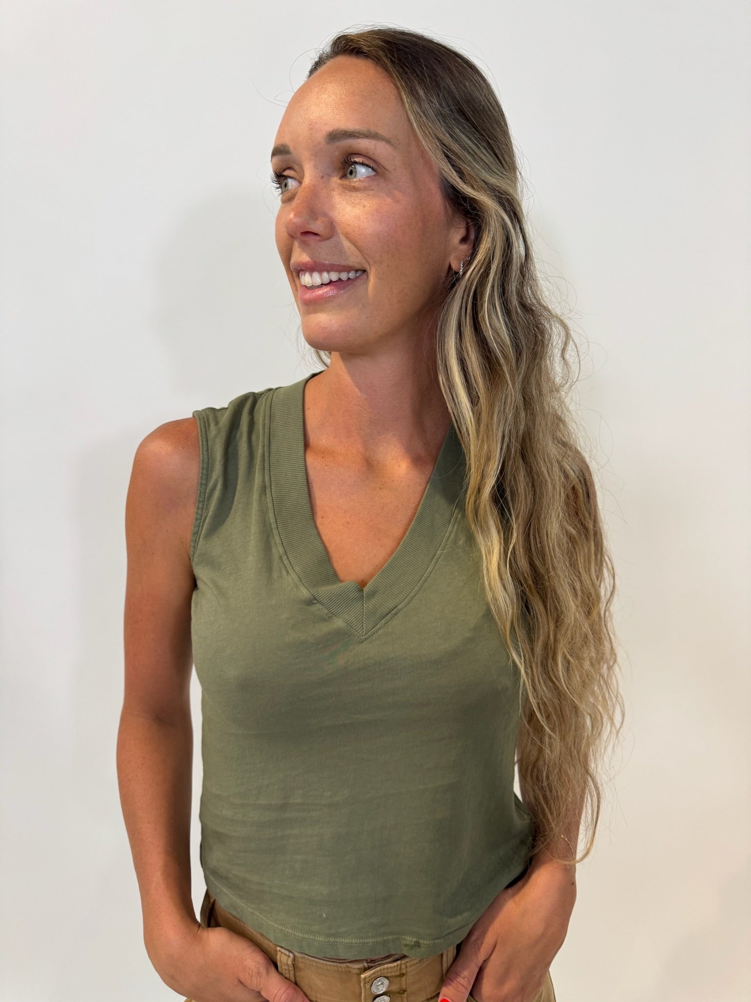 LA Made | Staple V Neck Tank | Willow | Vagabond | Apparel | Boutique