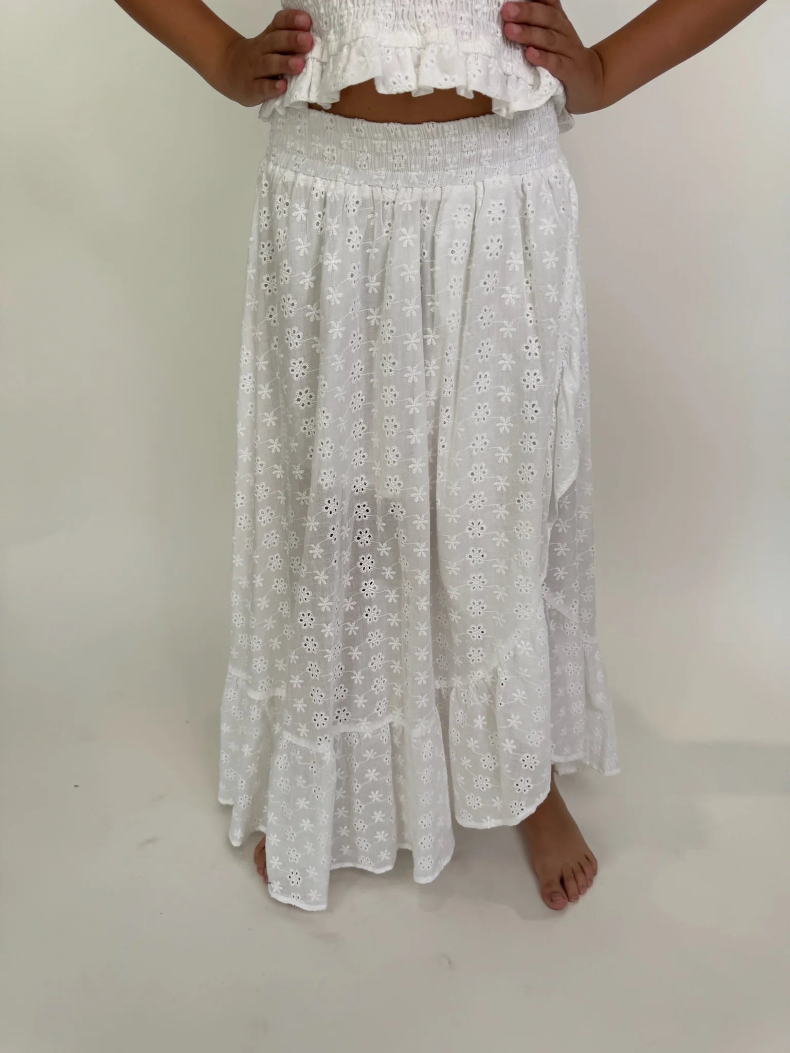 Little | Olin | White | Long | Smock | Skirt | Vagabond | Apparel | Boutique