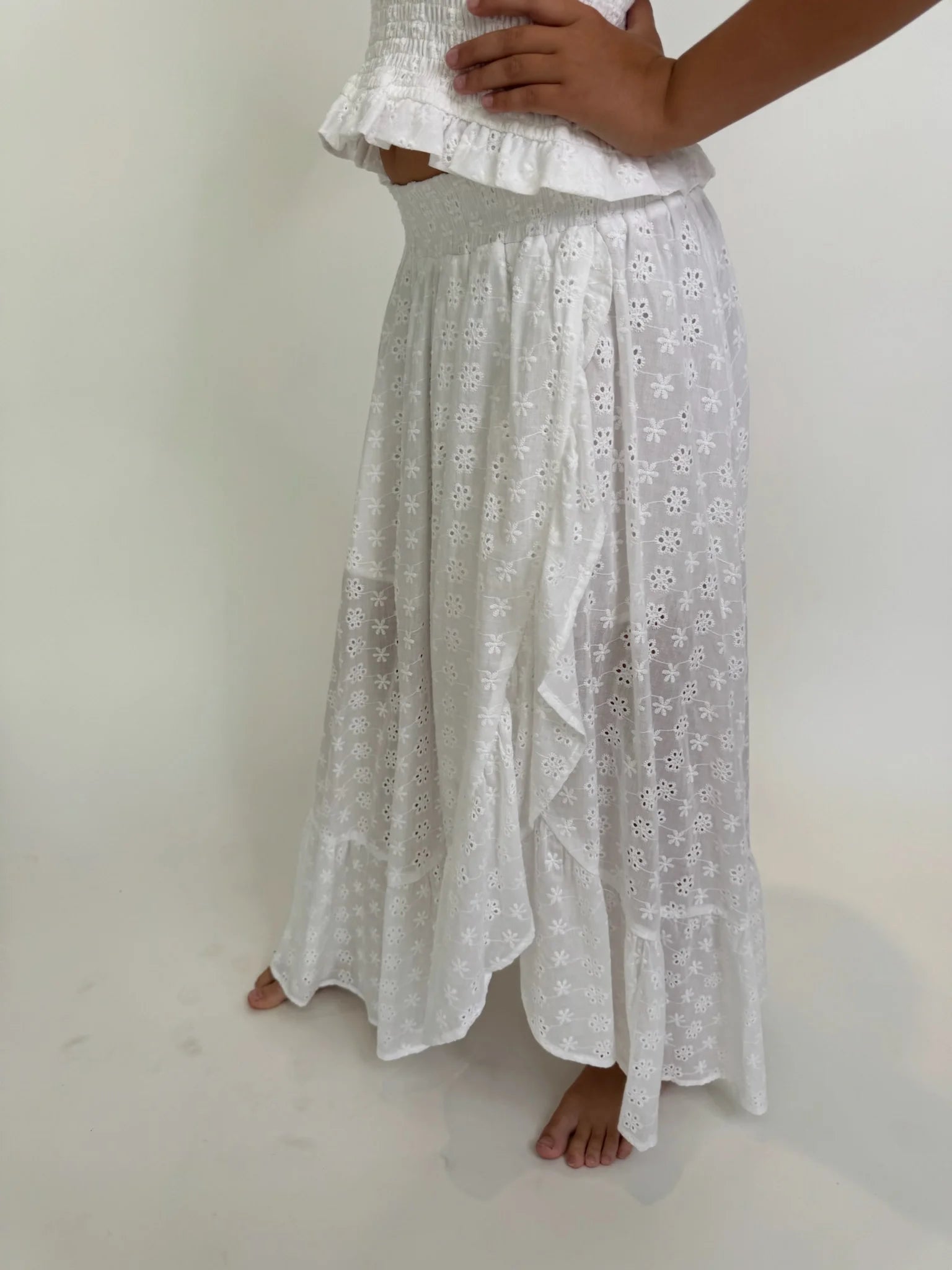 Little | Olin | White | Long | Smock | Skirt | Vagabond | Apparel | Boutique