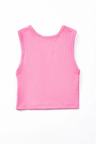 Little | Trendy | Cotton | Tank | Back | Pink | Vagabond | Apparel | Boutique