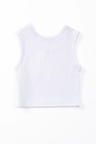 Little | Trendy | Cotton | Tank | Back | White | Vagabond | Apparel | Boutique