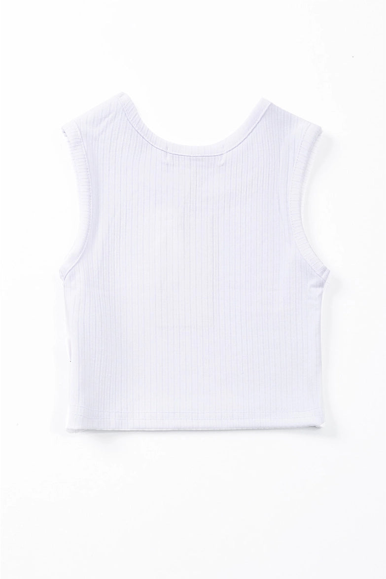 Little | Trendy | Cotton | Tank | Back | White | Vagabond | Apparel | Boutique