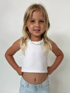 Little | Trendy | Cotton | Tank | White | Vagabond | Apparel | Boutique
