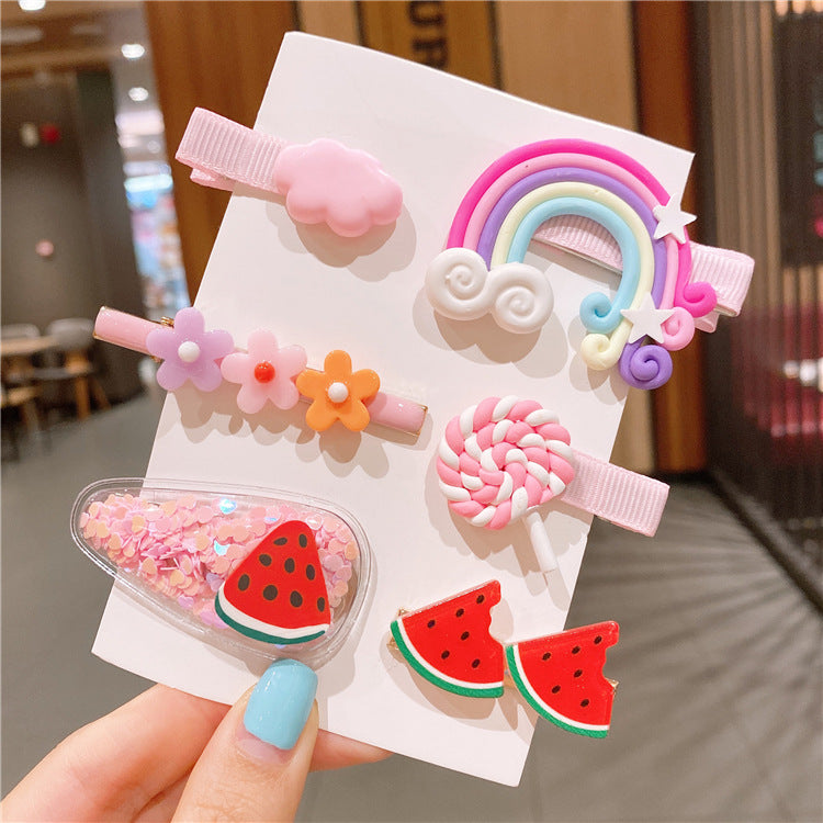 Little Trendy | Fruit Flower Hair Clip Set | Pink | Vagabond | Apparel | Boutique