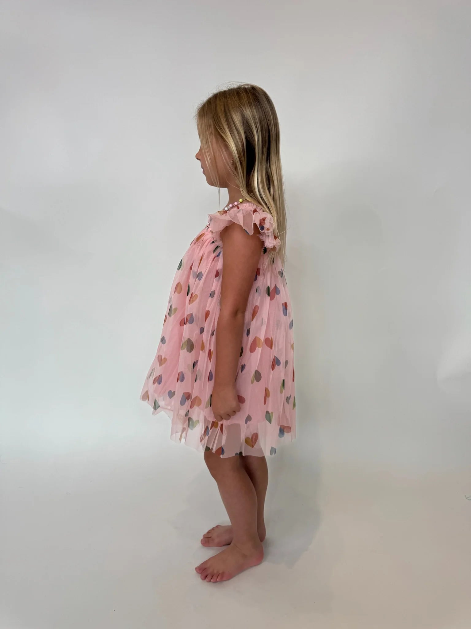 Little Trendy | Heart | Mesh | Dress | Pink | Vagabond | Apparel | Boutique