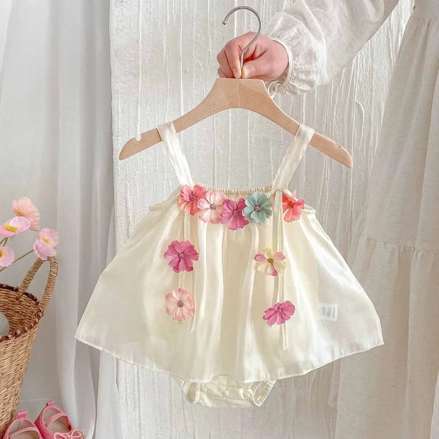 Little Trendy | Summer Sling Flower Romper | Vagabond | Apparel | Boutique