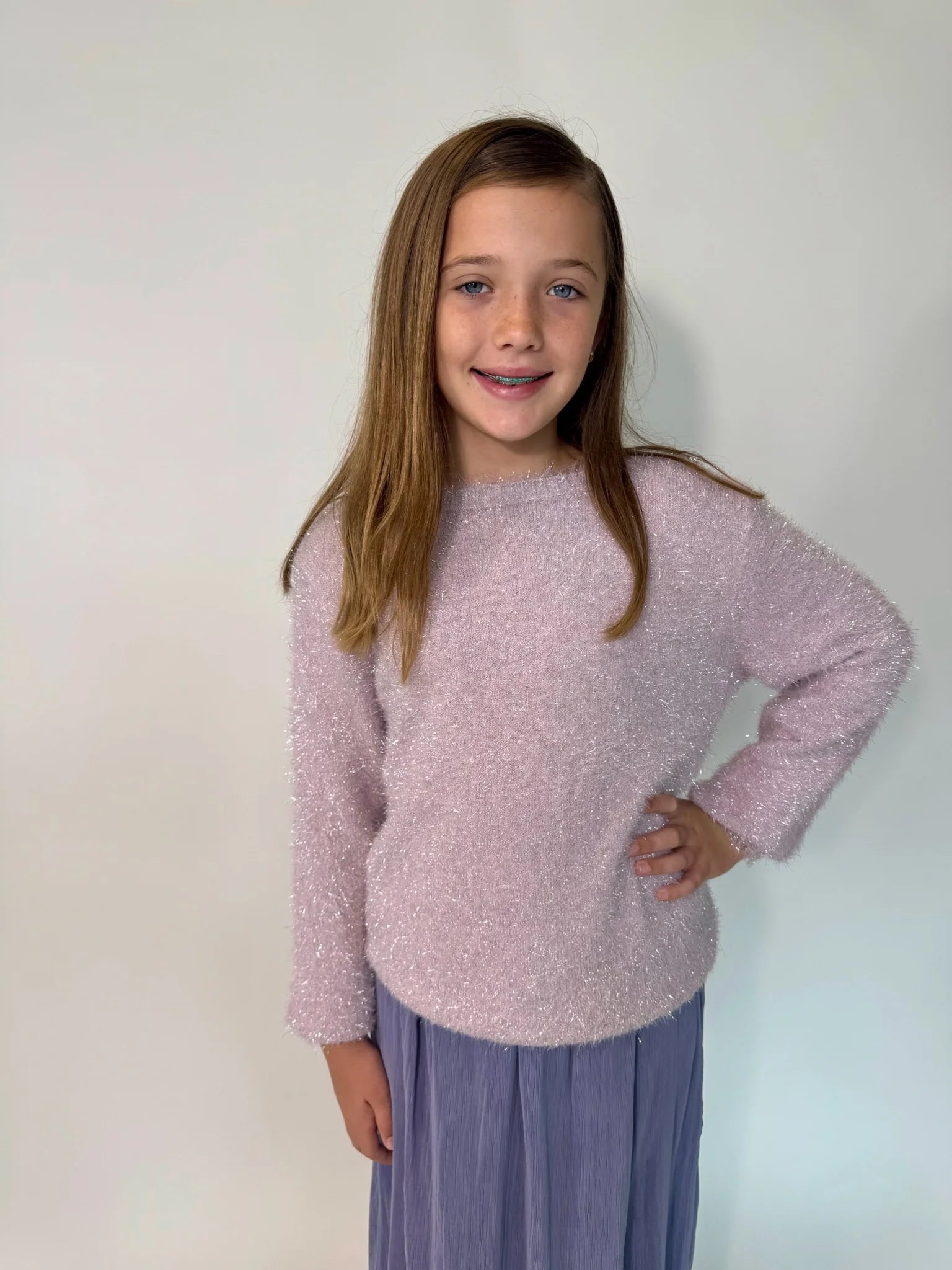 Little Olin | Fuzzy Sweater | Model Front | Vagabond | Apparel | Boutique