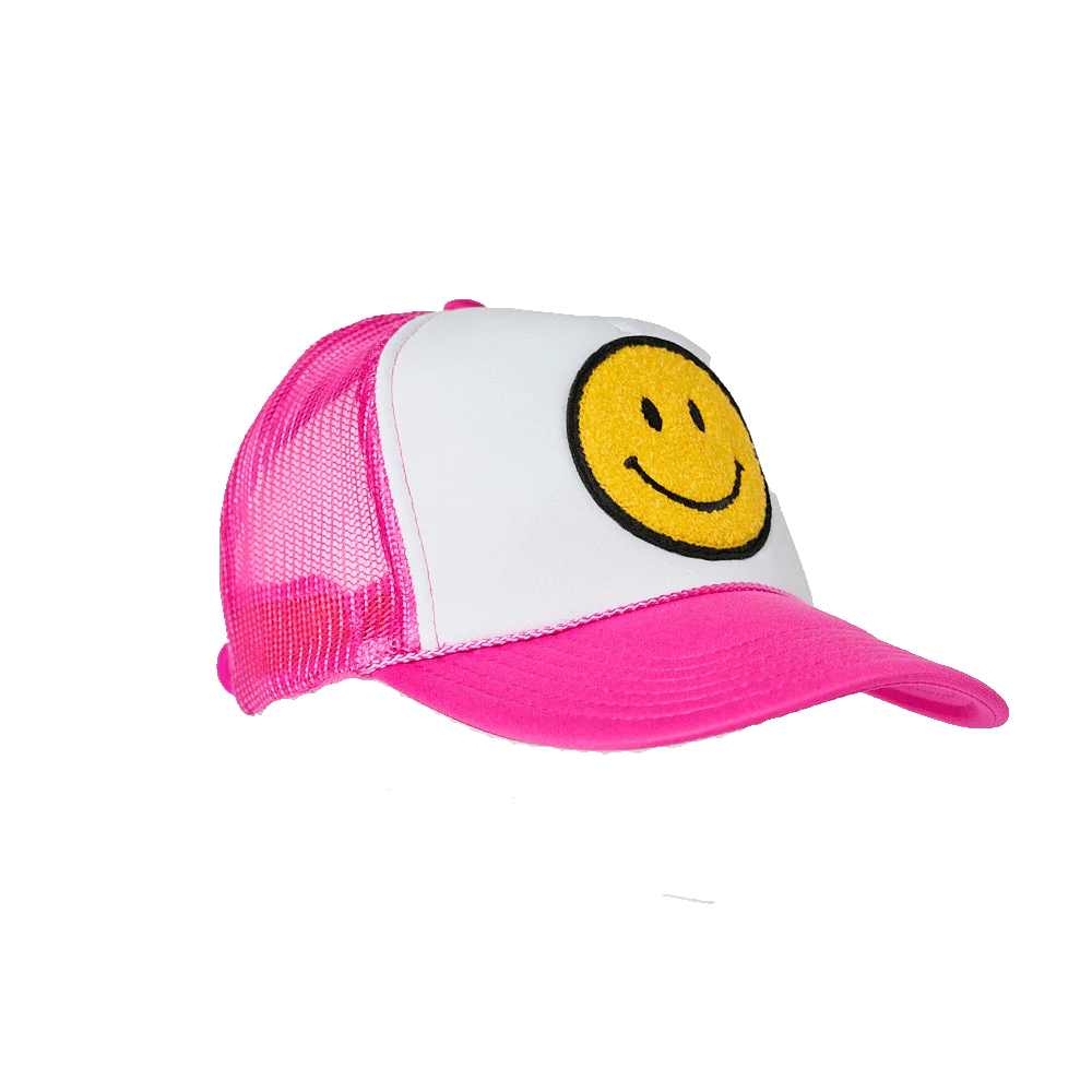 Local | Beach | Kid | Smiley | Trucker | Hat | Pink | Vagabond | Apparel | Boutique