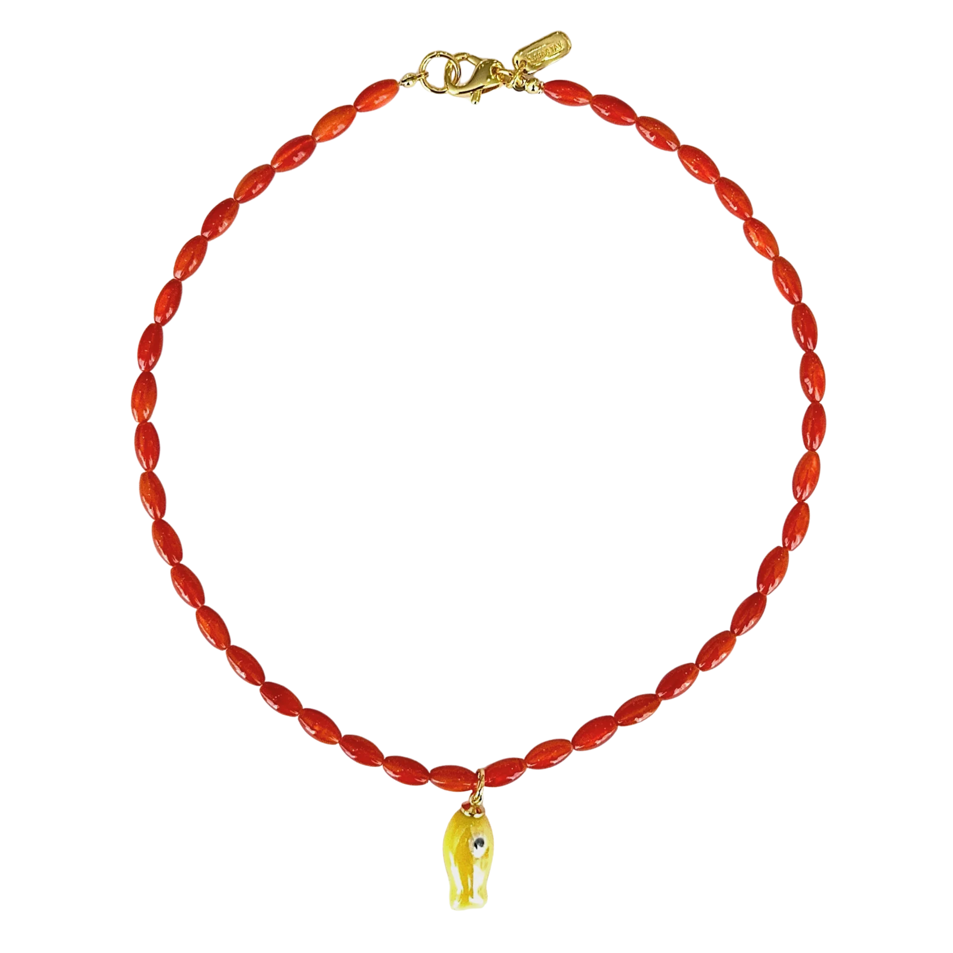 Logan Tay | Orange Beaded Fish Necklace | Vagabond | Apparel | Boutique