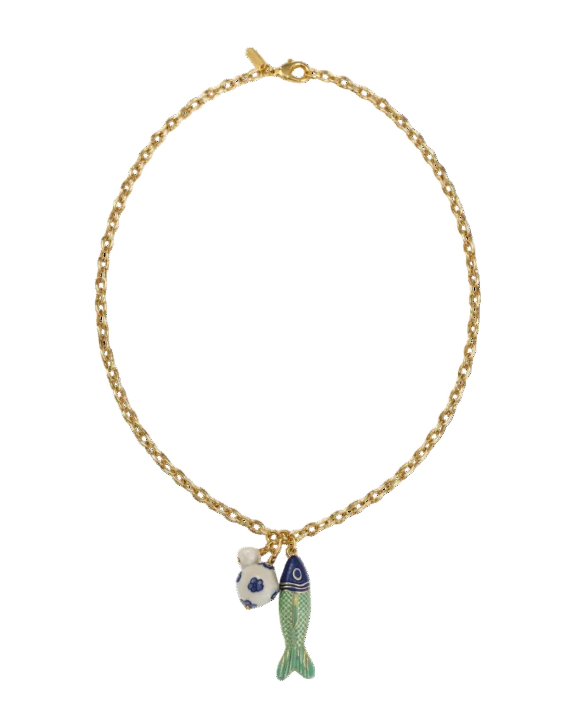 Logan Tay | Long Chain Fish Charm Necklace | Vagabond | Apparel | Boutique
