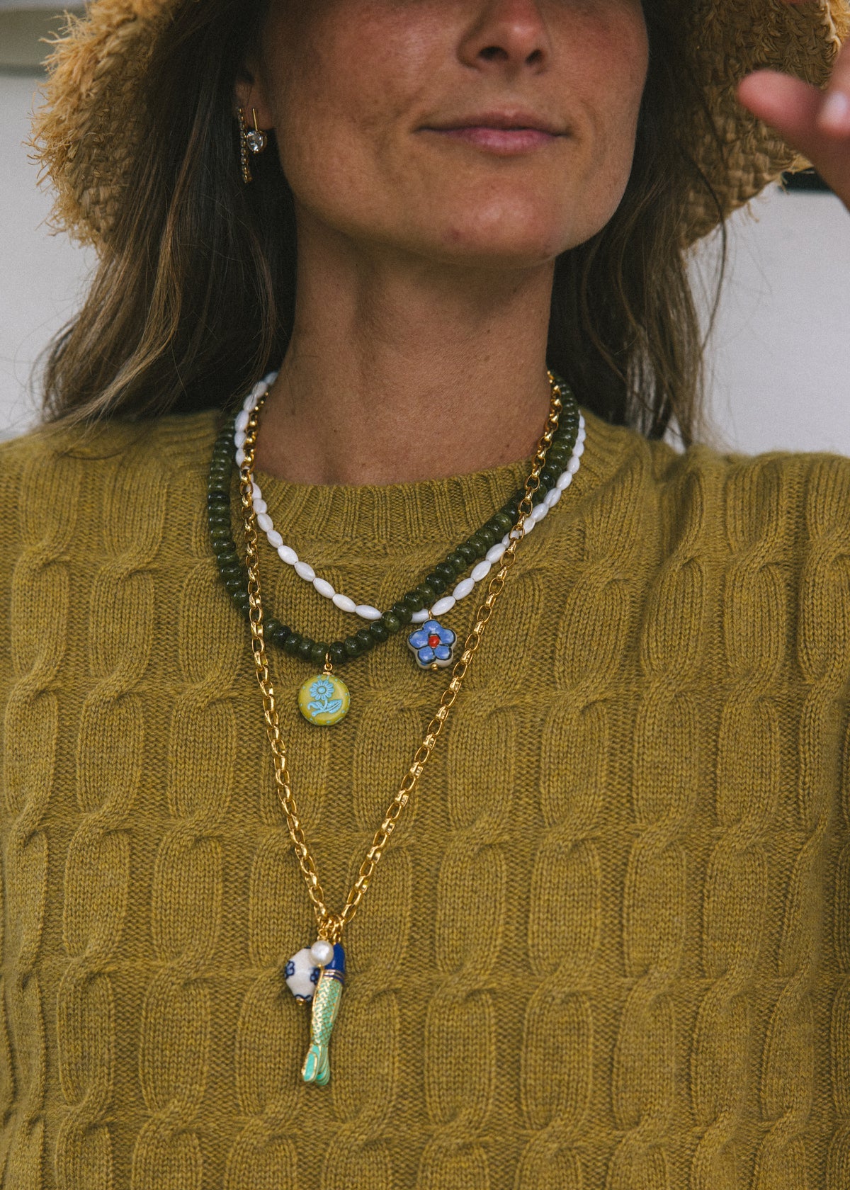 Logan Tay | Long Chain Fish Charm Necklace | Vagabond | Apparel | Boutique