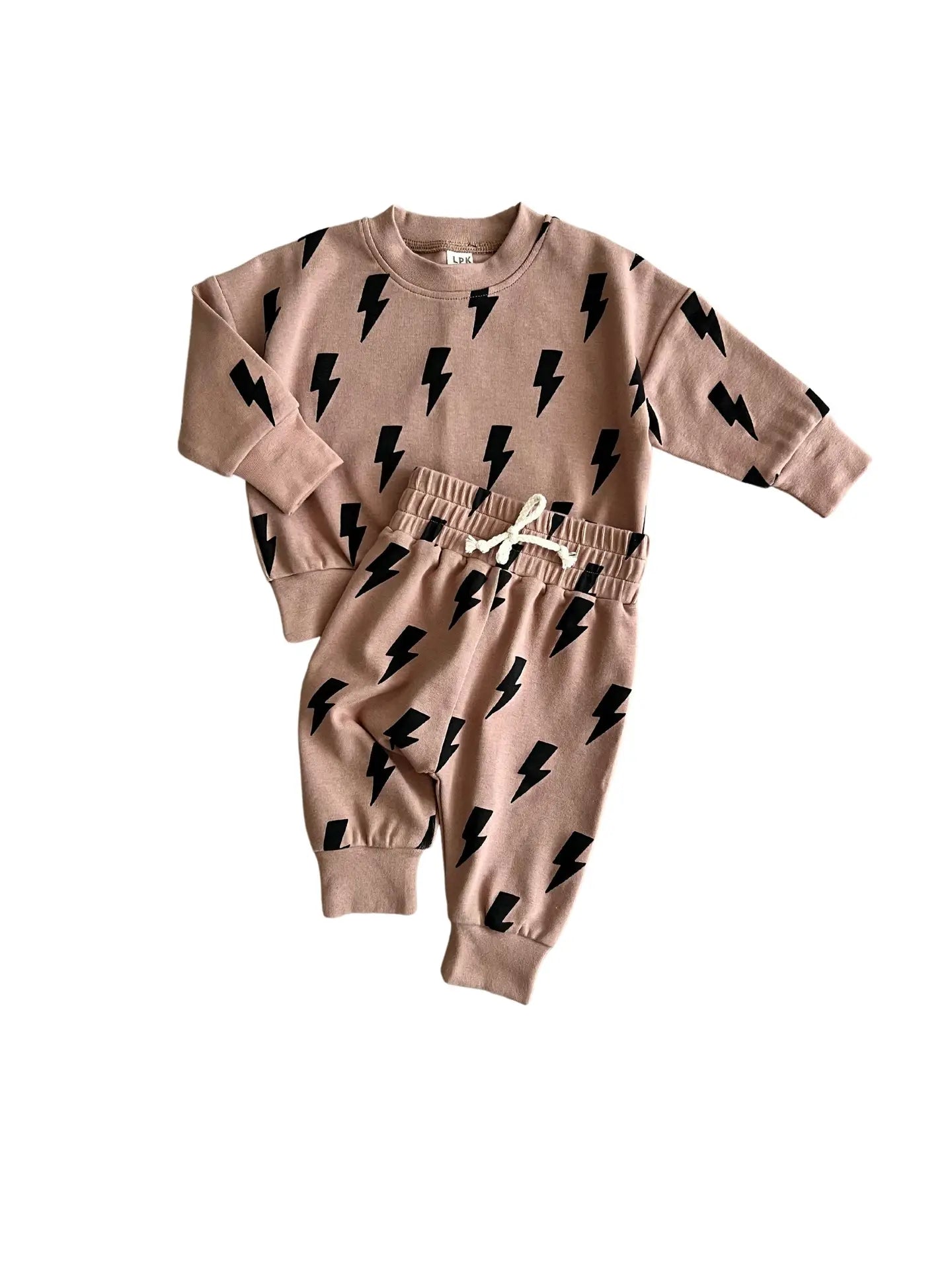 Lucky Panda | Bolts Jogger Set | Mocha | Flat | Vagabond | Apparel | Boutique