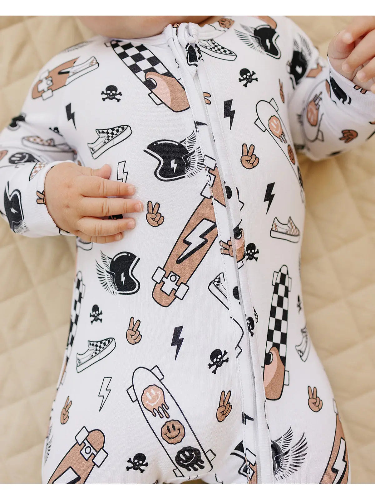 Lucky Panda | Sk8er Zip Romper | Close | Vagabond | Apparel | Boutique