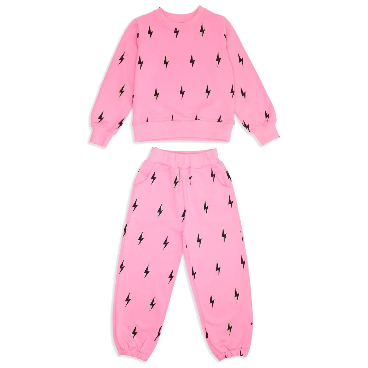 Mini Dreamers | Evelyn Crystal Bolt Set | Pink | Vagabond | Apparel | Boutique