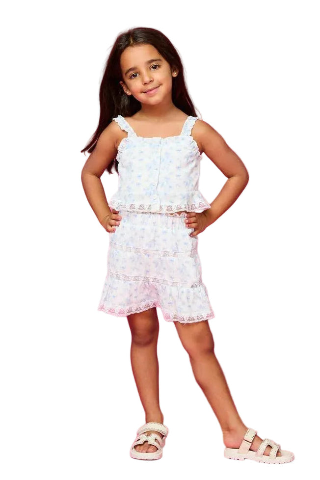 Mini Dreamer | Tiffany Floral Bow Top & Skirt | Vagabond | Apparel | Boutique