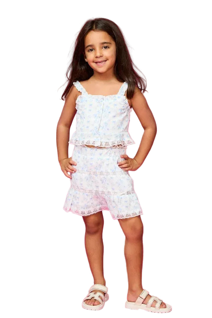 Mini Dreamer | Tiffany Floral Bow Top & Skirt | Model | Vagabond | Apparel | Boutique