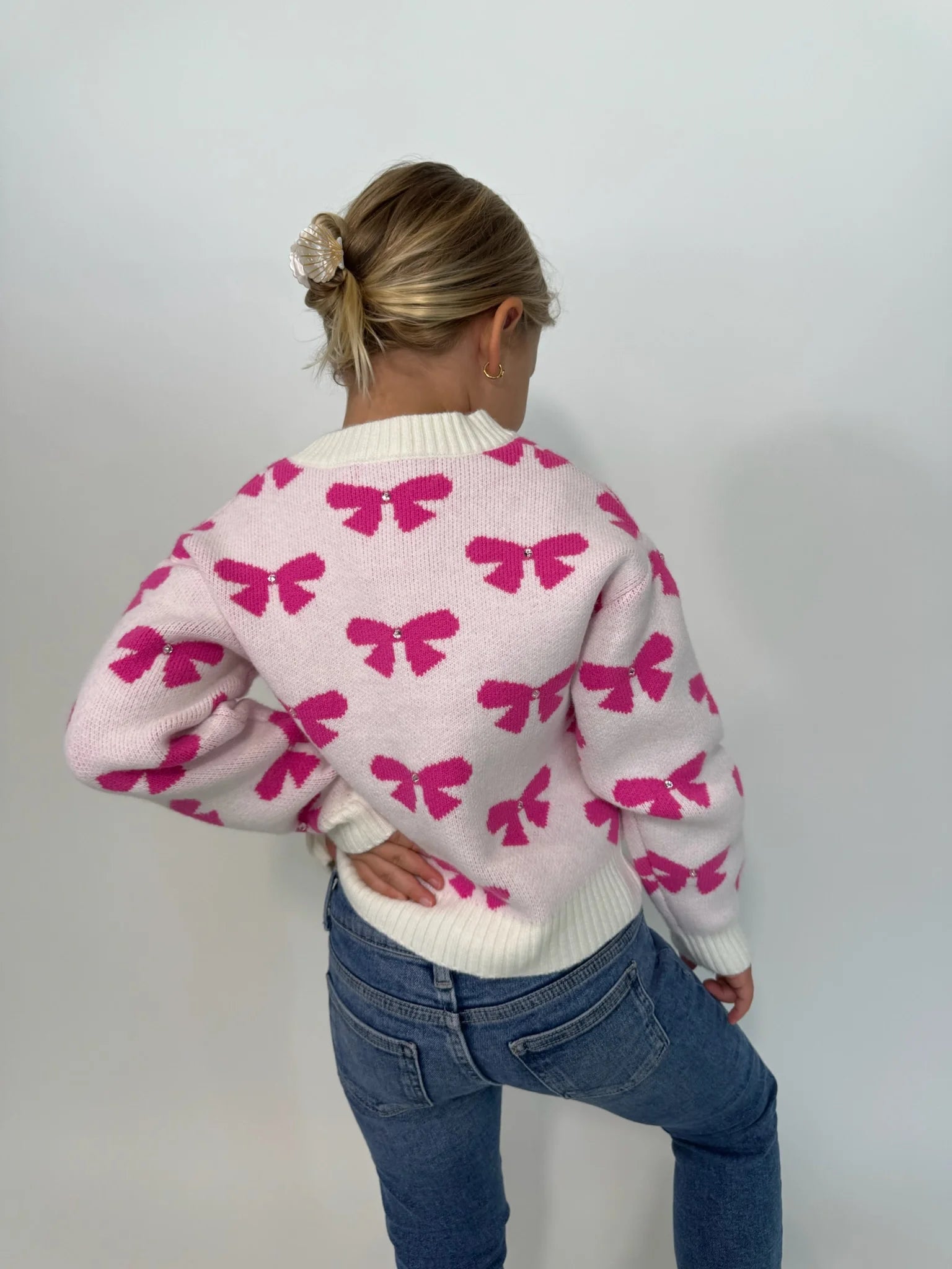 Mini Dreamer | Maya Bow Cardigan | Model | Back | Vagabond | Apparel | Boutique