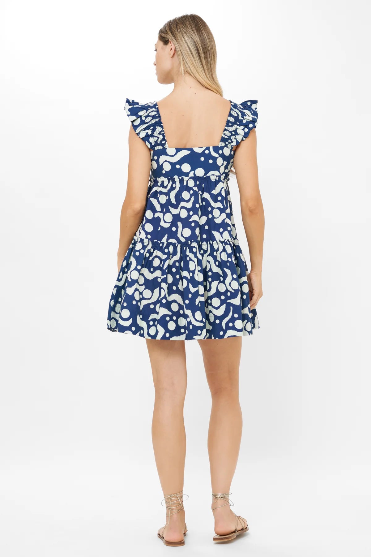 Oliphant | Smocked Square Neck Mini Dress | Back | Vagabond | Apparel | Boutique