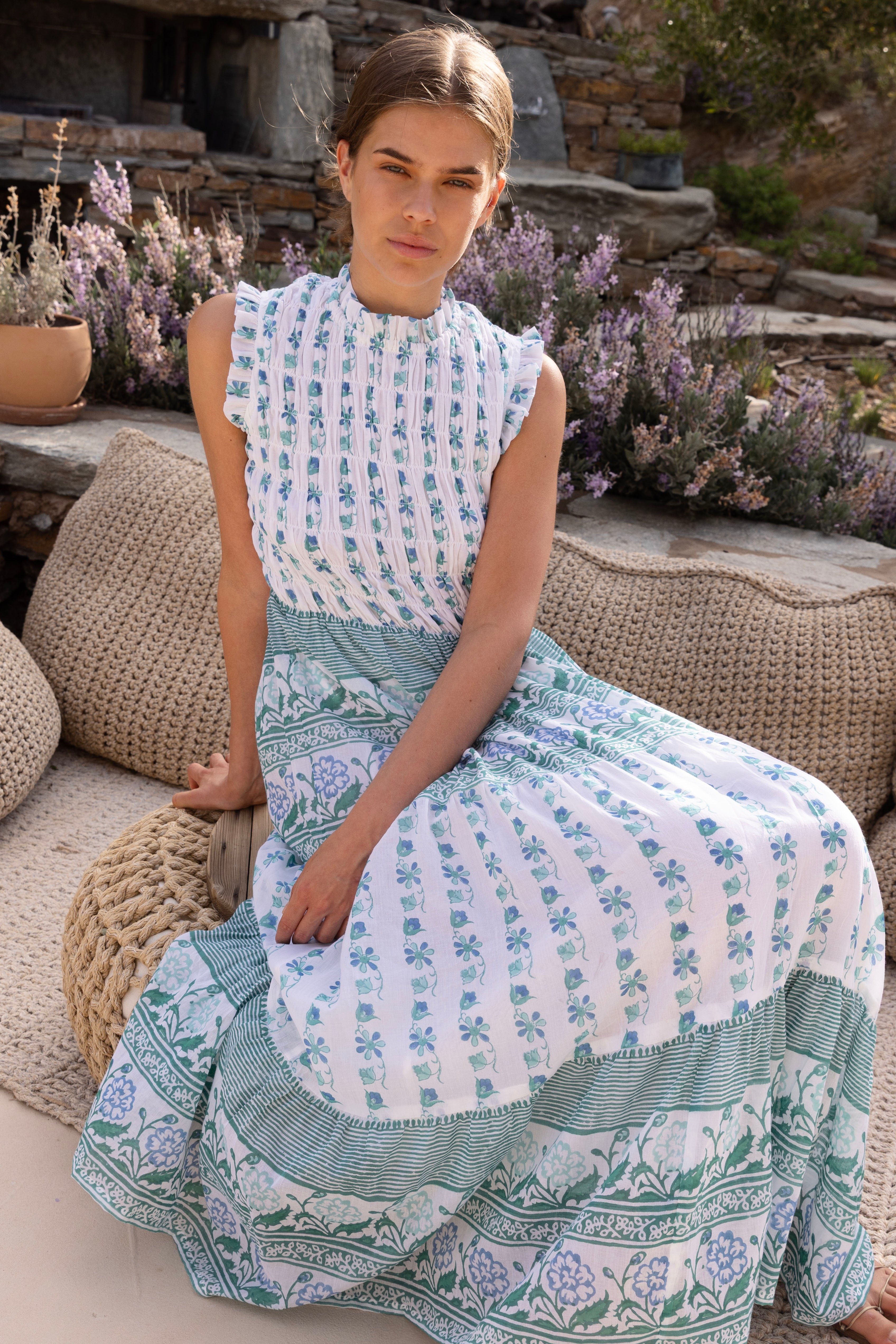 Oliphant Sleeveless Smocked Maxi | Vagabond Apparel Boutique