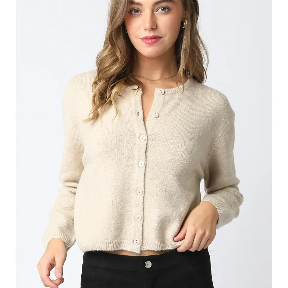 Olivaceous | Anabel Knit Cardigan | Oatmeal | Vagabond | Apparel | Boutique