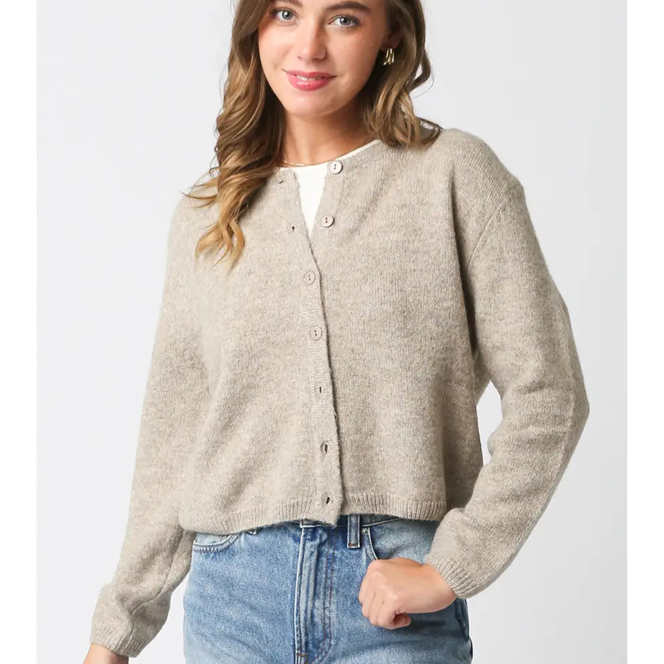Olivaceous | Anabel Knit Cardigan | Taupe | Vagabond | Apparel | Boutique