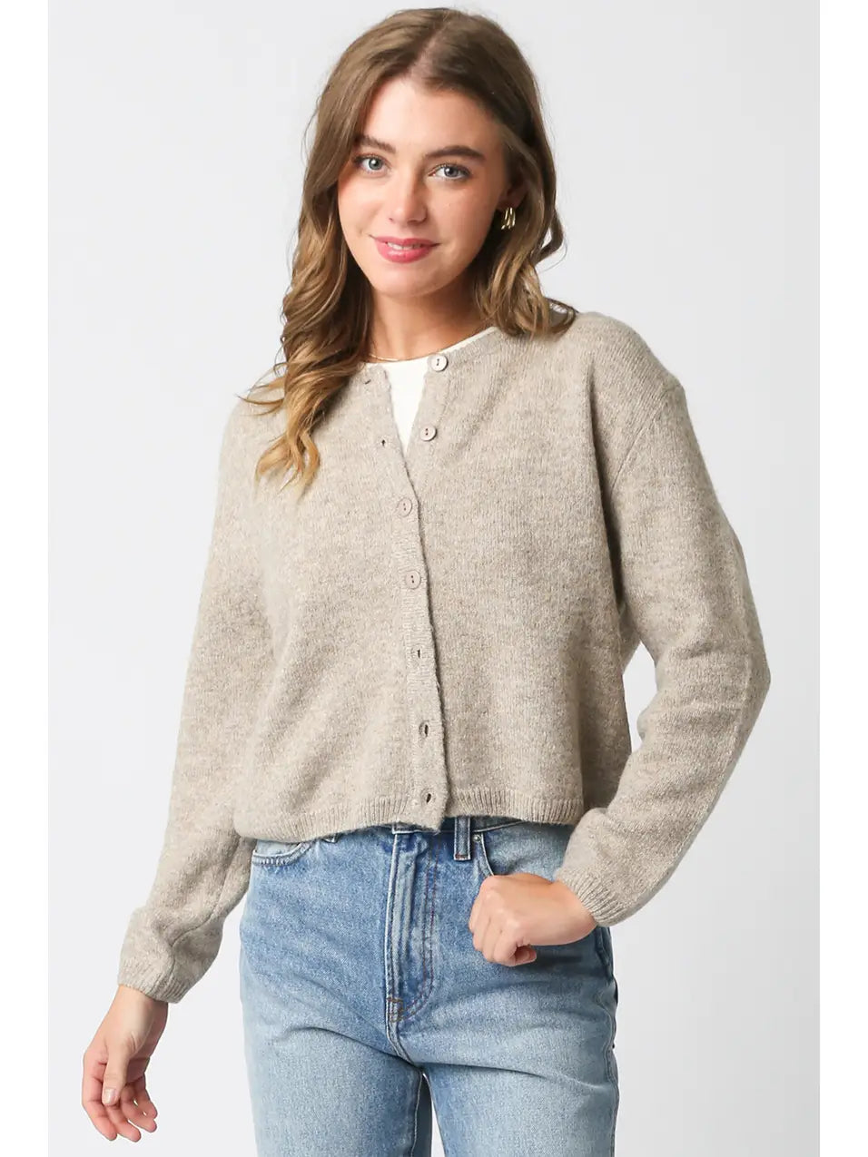 Olivaceous | Anabel Knit Cardigan | Taupe | Vagabond | Apparel | Boutique