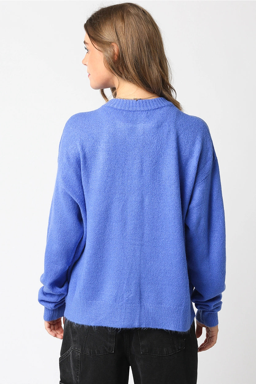 Olivaceous | Gillian Sweater | Blue | Back | Vagabond | Apparel | Boutique