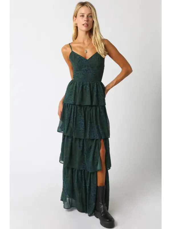 Olivaceous | Linda Ruffle Dress | Vagabond | Apparel | Boutique