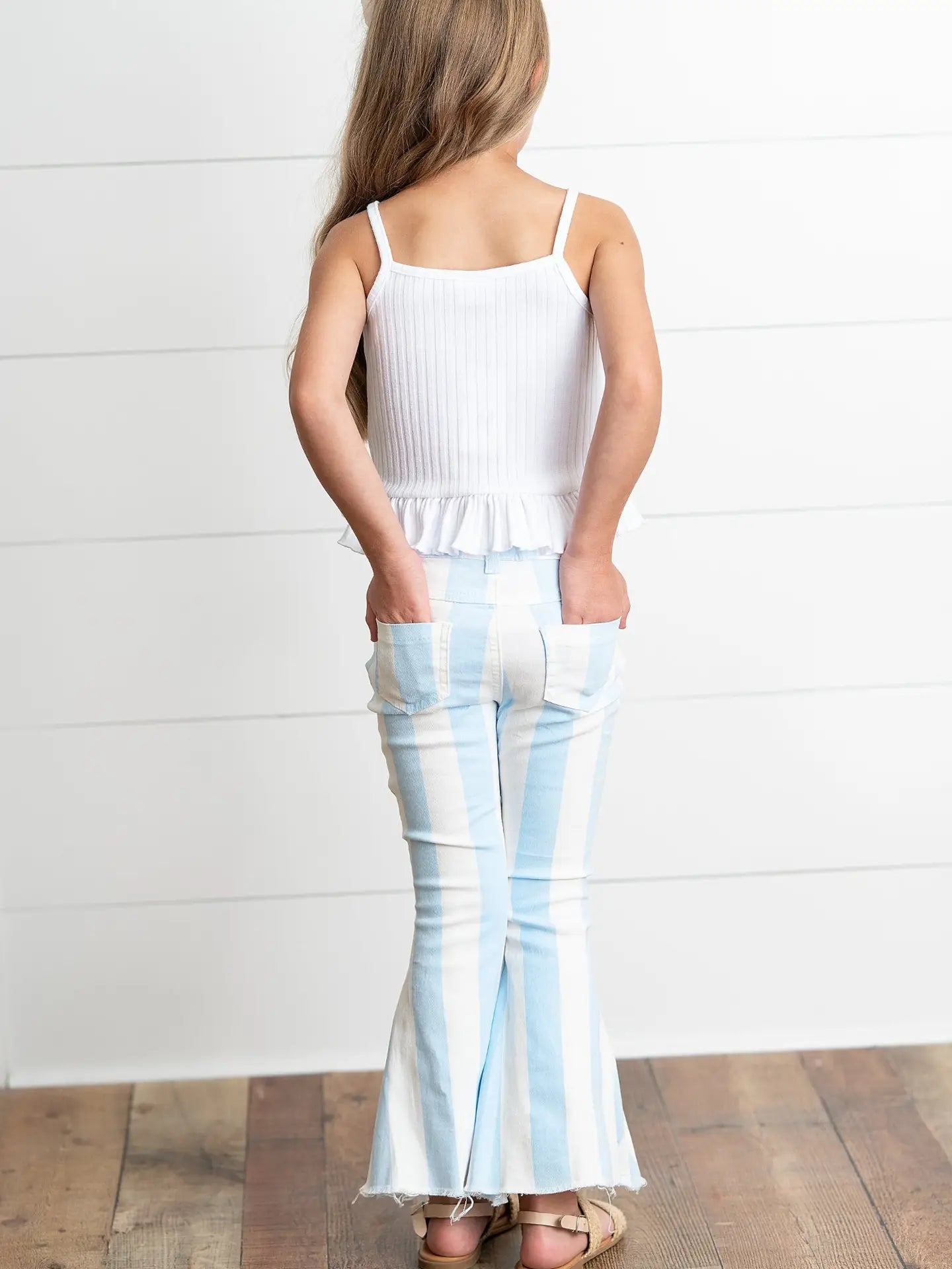 Oopsie Daisy | Stripe Flare Denim Jeans | Back | Vagabond | Apparel | Boutique
