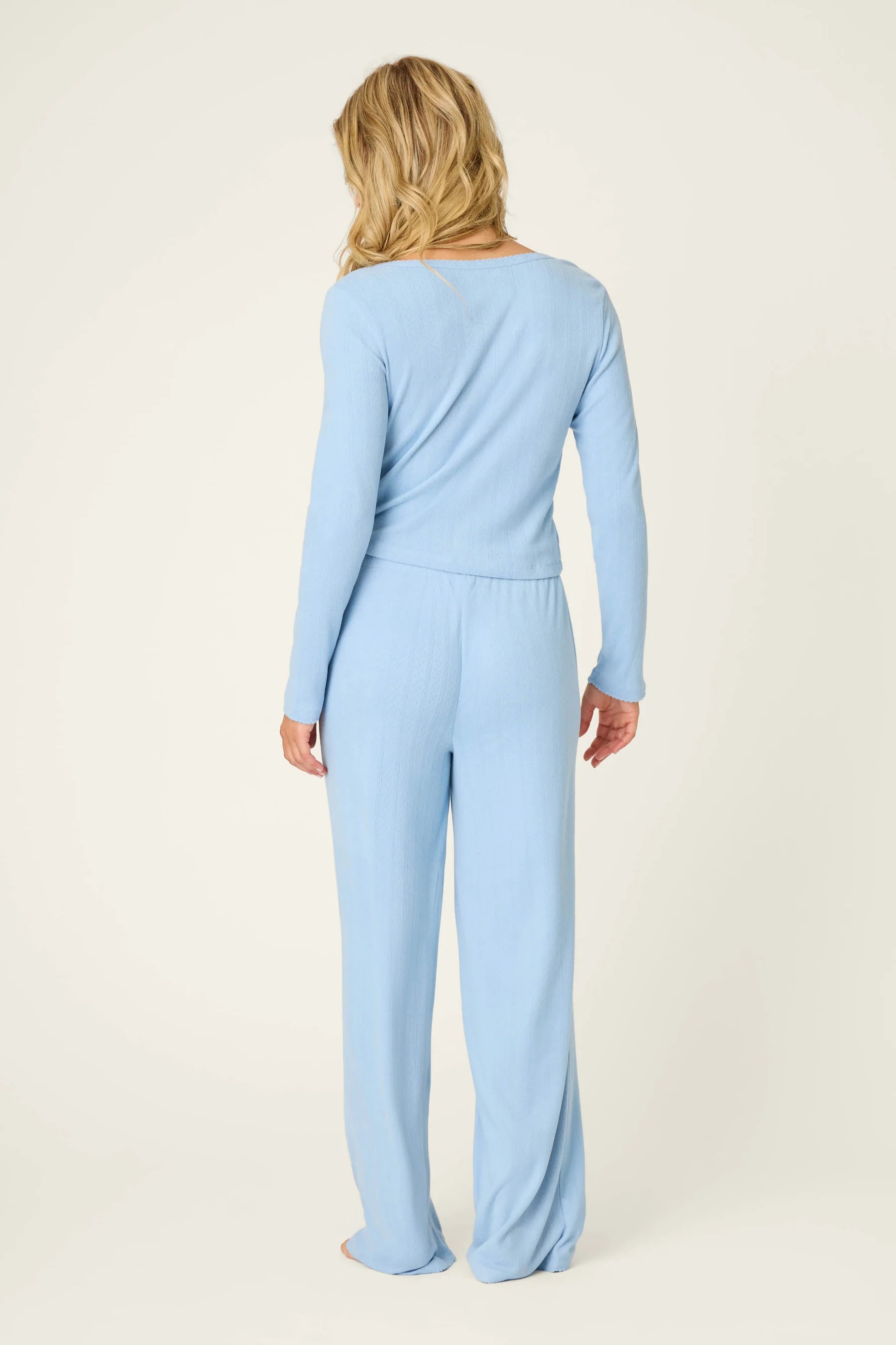 PJ Salvage | More Amour Blue Dream Pointelle PJ Set | Back | Vagabond | Apparel | Boutique