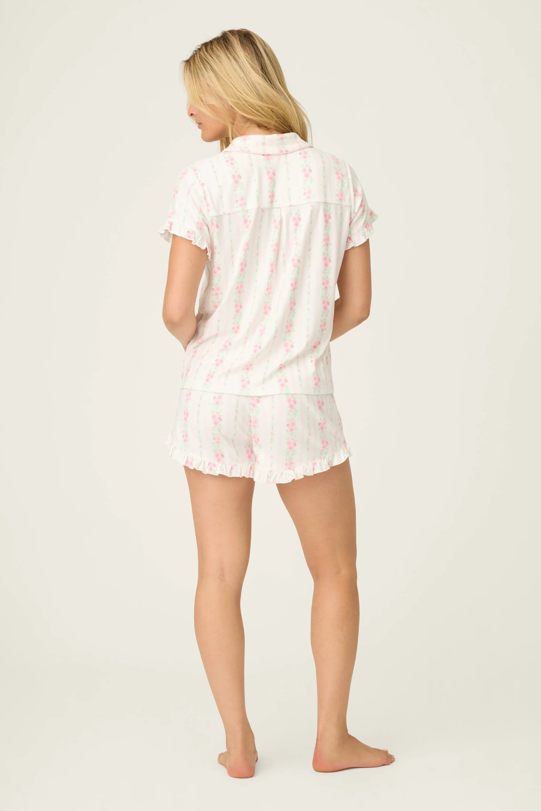 PJ Salvage | Roses Are Pink Petal Dream Pointelle 3-Piece PJ Set | Back | Vagabond | Apparel | Boutique