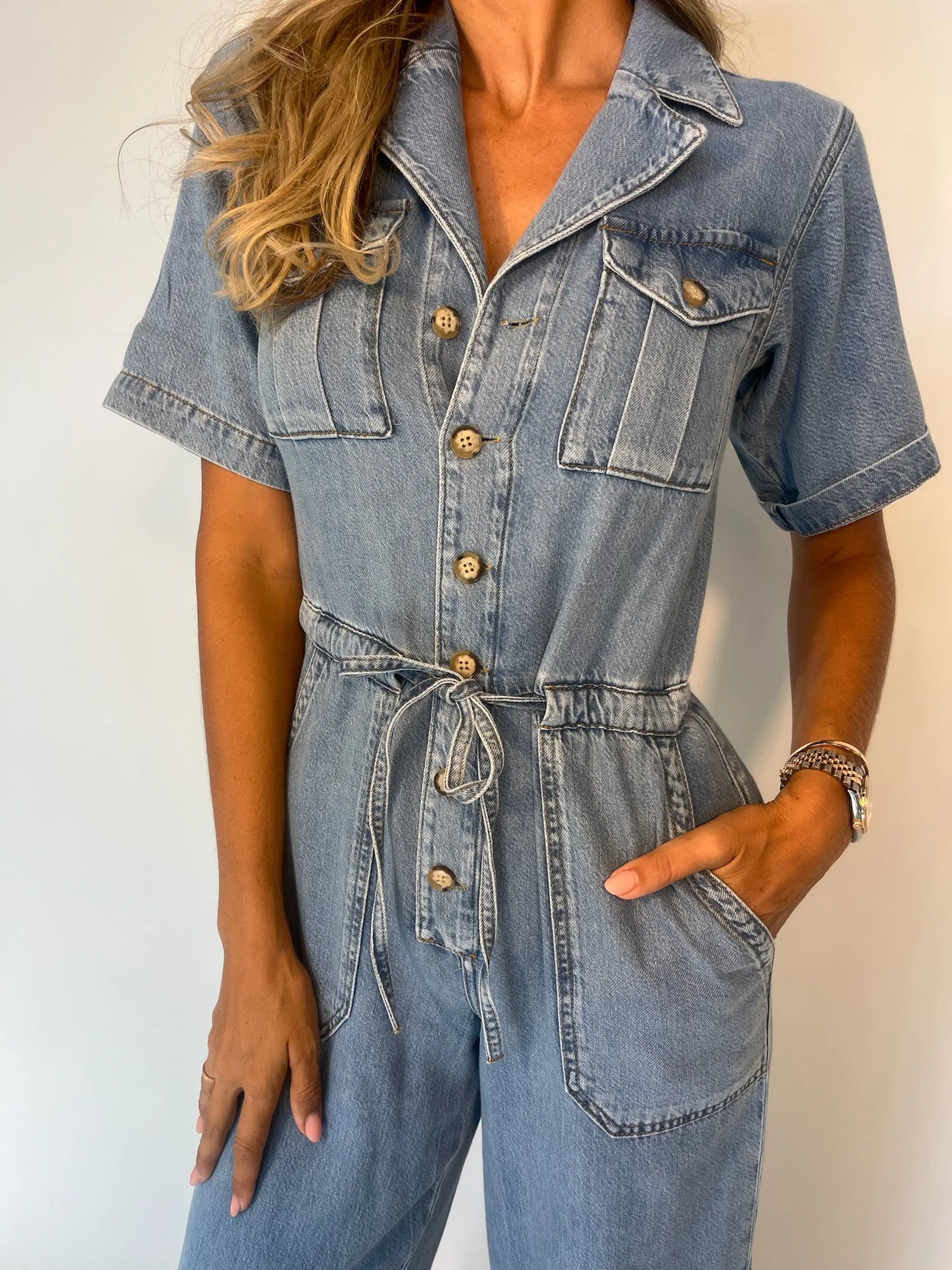 Paige | Rumi Jumpsuit | Front | Serenity | Vagabond | Apparel | Boutique