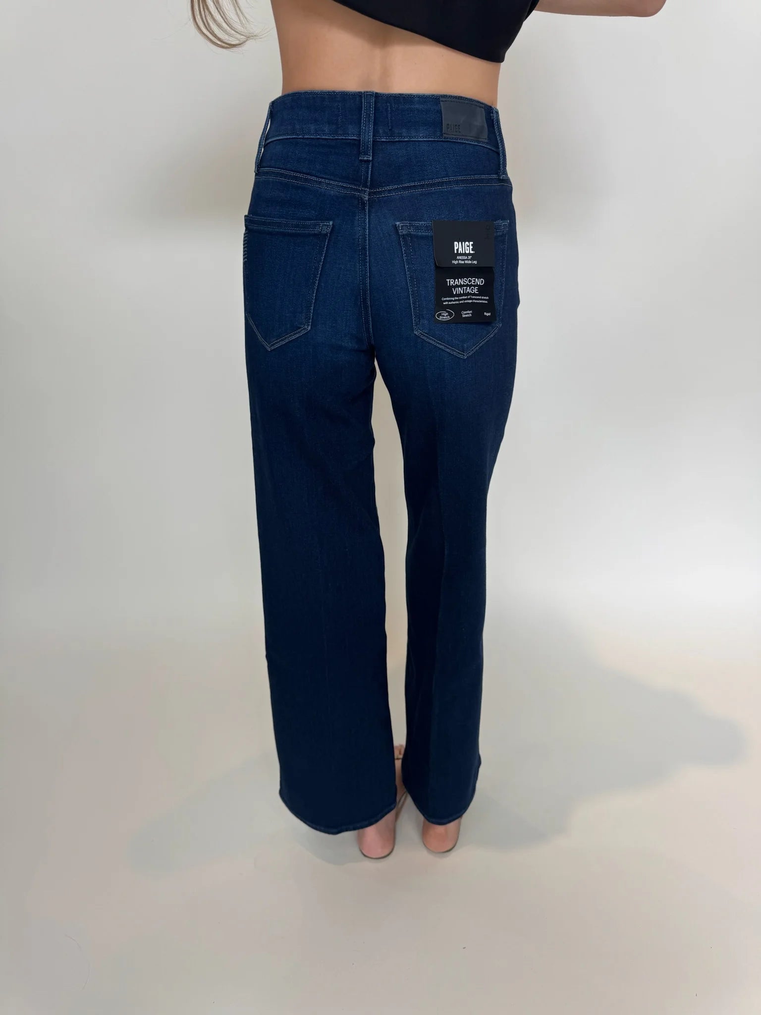 Paige | Anessa Wide Leg Jean Duke Of York | Model | Back | Vagabond | Apparel | Boutique