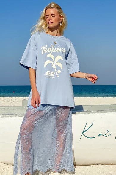 Palm Collective | Daintree Lace Skirt | Dusty Blue | Vagabond | Apparel | Boutique